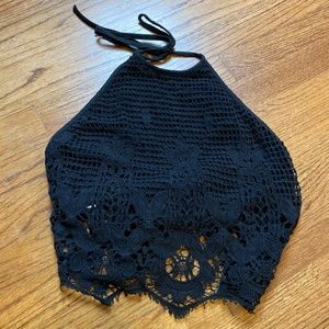 Express Lacey Halter Crop